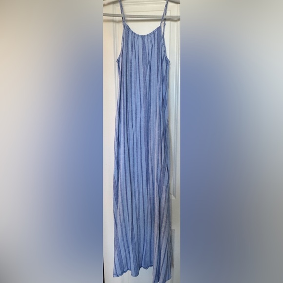 A New Day Blue Pleated Midi Skirt with pockets - Picture 2 of 4